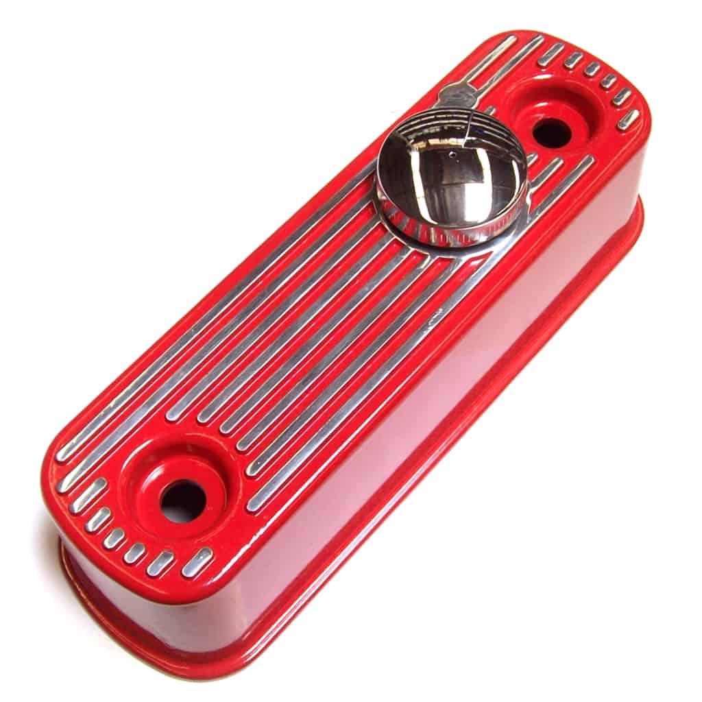  Rocker Cover, Aluminum, Flat Top, Powder Coated, Red (FP26-RED)